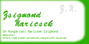 zsigmond maricsek business card